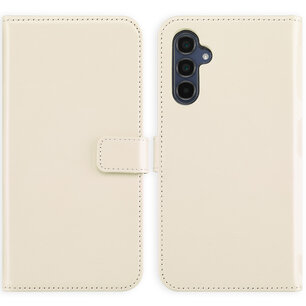Selencia - Genuine Leather Bookcase voor Samsung Galaxy A34 (5G) - Greige