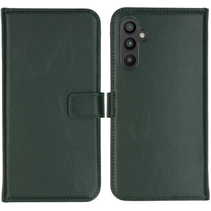 Selencia - Genuine Leather Bookcase voor Samsung Galaxy A34 (5G) - Green