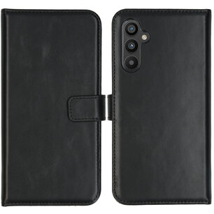 Selencia - Genuine Leather Bookcase voor Samsung Galaxy A34 (5G) - Black