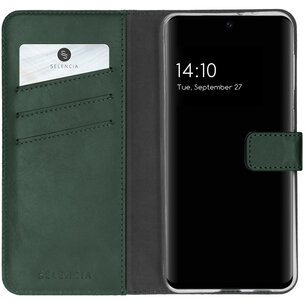 Selencia - Genuine Leather Bookcase voor Samsung Galaxy A32 (5G) - Green
