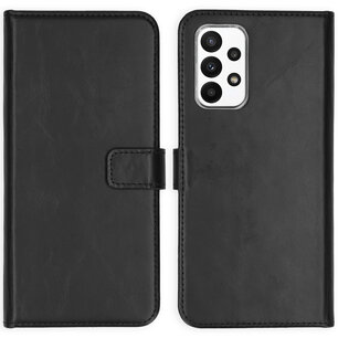 Selencia - Genuine Leather Bookcase voor Samsung Galaxy A23 (5G) - Black