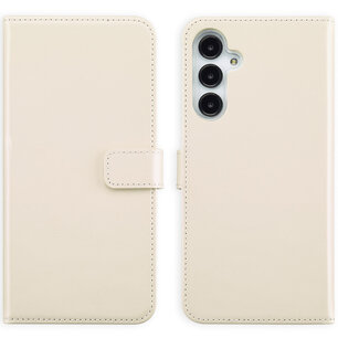 Selencia - Genuine Leather Bookcase voor Samsung Galaxy A16 - Greige