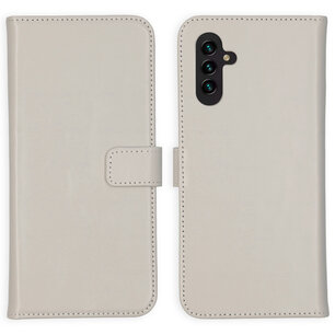 Selencia - Genuine Leather Bookcase voor Samsung Galaxy A13 (5G) / A04s - Greige