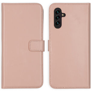 Selencia - Genuine Leather Bookcase voor Samsung Galaxy A13 (5G) / A04s - Dusty Pink