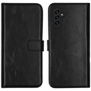 Selencia - Genuine Leather Bookcase voor Samsung Galaxy A13 (5G) / A04s - Black