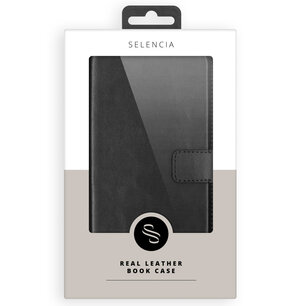 Selencia - Genuine Leather Bookcase voor Google Pixel 8a - Black