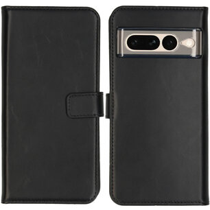 Selencia - Genuine Leather Bookcase voor Google Pixel 7 Pro - Black
