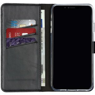 Selencia - Genuine Leather Bookcase pour Apple iPhone Xs Max - Black