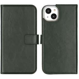 Selencia - Genuine Leather Bookcase voor Apple iPhone 14 Plus - Green
