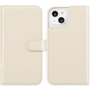 Selencia - Genuine Leather Bookcase voor Apple iPhone 14 - Greige