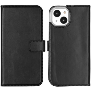 Selencia - Genuine Leather Bookcase voor Apple iPhone 14 - Black