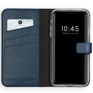 Selencia - Genuine Leather Bookcase voor Apple iPhone 11 - Blue