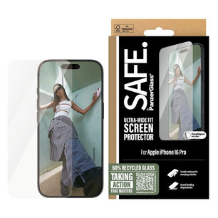 SAFE by PanzerGlass - Ultra-Wide Fit Screenprotector voor Apple iPhone 16 Pro - Transparent