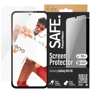 SAFE by PanzerGlass - Ultra-Wide Fit Screenprotector incl. applicator voor Samsung Galaxy A55 - Transparent