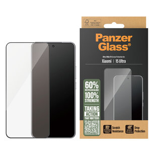 PanzerGlass - Ultra-Wide Fit Anti-Bacterial Screenprotector voor Xiaomi 15 Ultra - Transparent