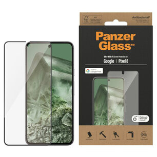 PanzerGlass - Ultra-Wide Fit Anti-Bacterial Screenprotector voor Google Pixel 8 - Transparent