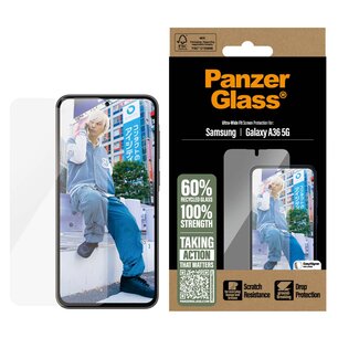 PanzerGlass - Ultra-Wide Fit Anti-Bacterial Screenprotector incl. applicator voor Samsung Galaxy A36 - Transparent