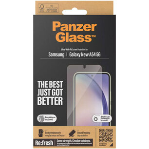 PanzerGlass - Refresh Ultra-Wide Fit Anti-Bacterial Screenprotector voor Samsung Galaxy A55 - Transparent