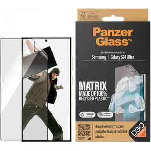 PanzerGlass - Matrix Recycled Ultra-Wide Fit Anti-Bacterial Screenprotector incl. applicator voor Samsung Galaxy S24 Ultra - Transparent