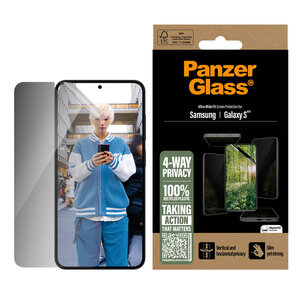 PanzerGlass - Matrix Recycled 4-way Privacy Screenprotector voor Samsung Galaxy S25 - Transparent