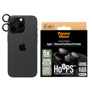 PanzerGlass - Hoops Ceramic Camera Lens Protector pour Apple iPhone 16 Pro / 16 Pro Max - Transparent PanzerGlass - Hoops Ceramic Camera Lens Protector pour Apple iPhone 16 Pro / 16 Pro Max - Transparent