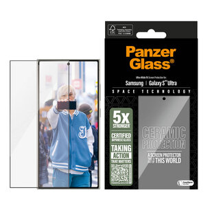 PanzerGlass - Ceramic Screenprotector met applicator voor Samsung Galaxy S25 Ultra - Transparent