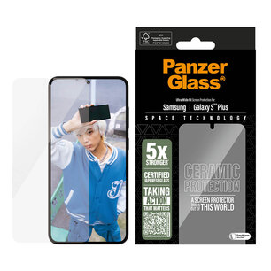 PanzerGlass - Ceramic Screenprotector met applicator voor Samsung Galaxy S25 Plus - Transparent