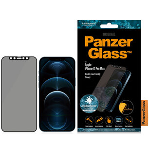PanzerGlass - Case Friendly Privacy Anti-Bacterial Screenprotector voor Apple iPhone 12 Pro Max - Transparent