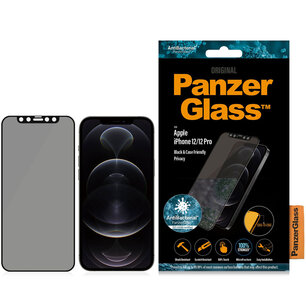 PanzerGlass - Case Friendly Privacy Anti-Bacterial Screenprotector voor Apple iPhone 12 (Pro) - Transparent