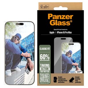 PanzerGlass - Anti-Bacterial Screenprotector voor Apple iPhone 16 Pro Max - Transparent