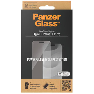 PanzerGlass - Anti-Bacterial Screenprotector voor Apple iPhone 15 Pro Max - Transparent