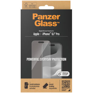 PanzerGlass - Anti-Bacterial Screenprotector voor Apple iPhone 15 Pro - Transparent