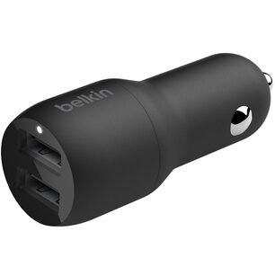Belkin - Boost Charge Dual USB Car Charger - 24W - Black