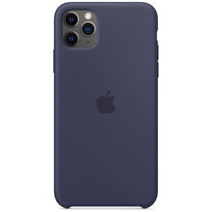 Apple - Silicone Backcover for Apple iPhone 11 Pro Max - Midnight Blue