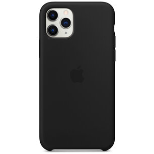 Apple - Silicone Backcover for Apple iPhone 11 Pro Max - Black