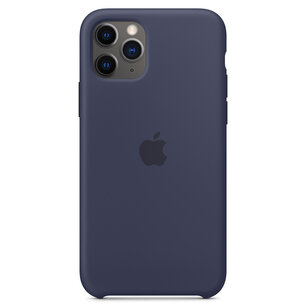 Apple - Silicone Backcover for Apple iPhone 11 Pro - Midnight Blue