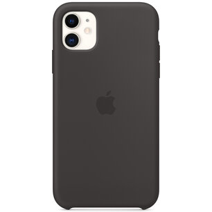 Apple - Silicone Backcover for Apple iPhone 11 - Black