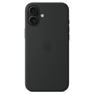 Apple - Silicone Backcover MagSafe voor Apple iPhone 16 Plus - Black