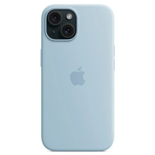 Apple - Silicone Backcover MagSafe voor Apple iPhone 15 - Light Blue