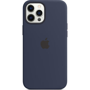 Apple - Silicone Backcover MagSafe for Apple iPhone 12 Pro Max - Deep Navy
