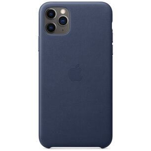 Apple - Leather Backcover for Apple iPhone 11 Pro Max - Midnight Blue