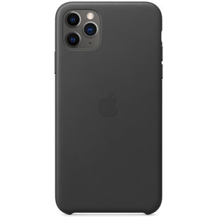 Apple - Leather Backcover for Apple iPhone 11 Pro Max - Black
