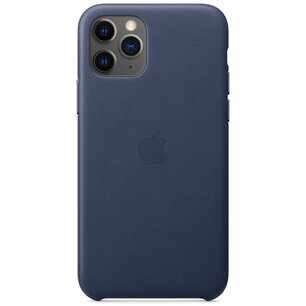 Apple - Leather Backcover for Apple iPhone 11 Pro - Midnight Blue