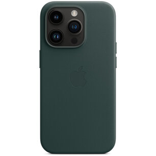 Apple - Leather Backcover MagSafe for Apple iPhone 14 Pro - Forest Green