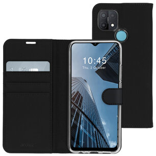 Accezz - Wallet Softcase Bookcase for OPPO A15 - Black