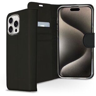 Accezz - Wallet Softcase Bookcase pour Apple iPhone 16 Pro - Black