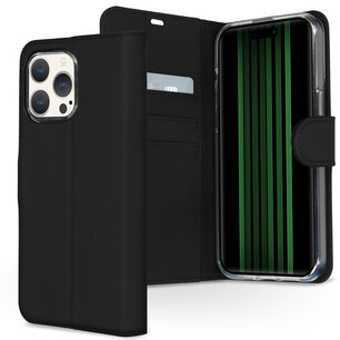 Accezz - Wallet Softcase Bookcase pour Apple iPhone 15 Pro Max - Black