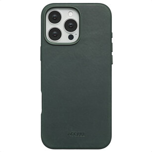 Accezz - Vintage Leather Magsafe Backcover voor Apple iPhone 16 Pro Max - Smokey Green