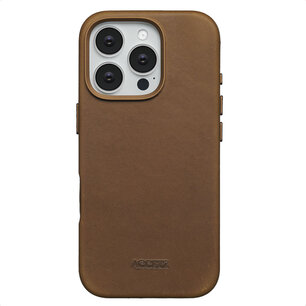 Accezz - Vintage Leather Magsafe Backcover voor Apple iPhone 16 Pro - Tabacco Cognac