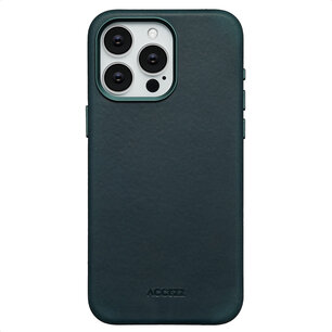 Accezz - Vintage Leather Magsafe Backcover voor Apple iPhone 15 Pro Max - Smokey Green